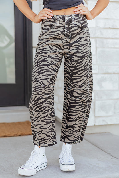 Wild Stripe Barrel Jeans
