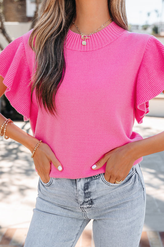 Rosy Ribbed Top