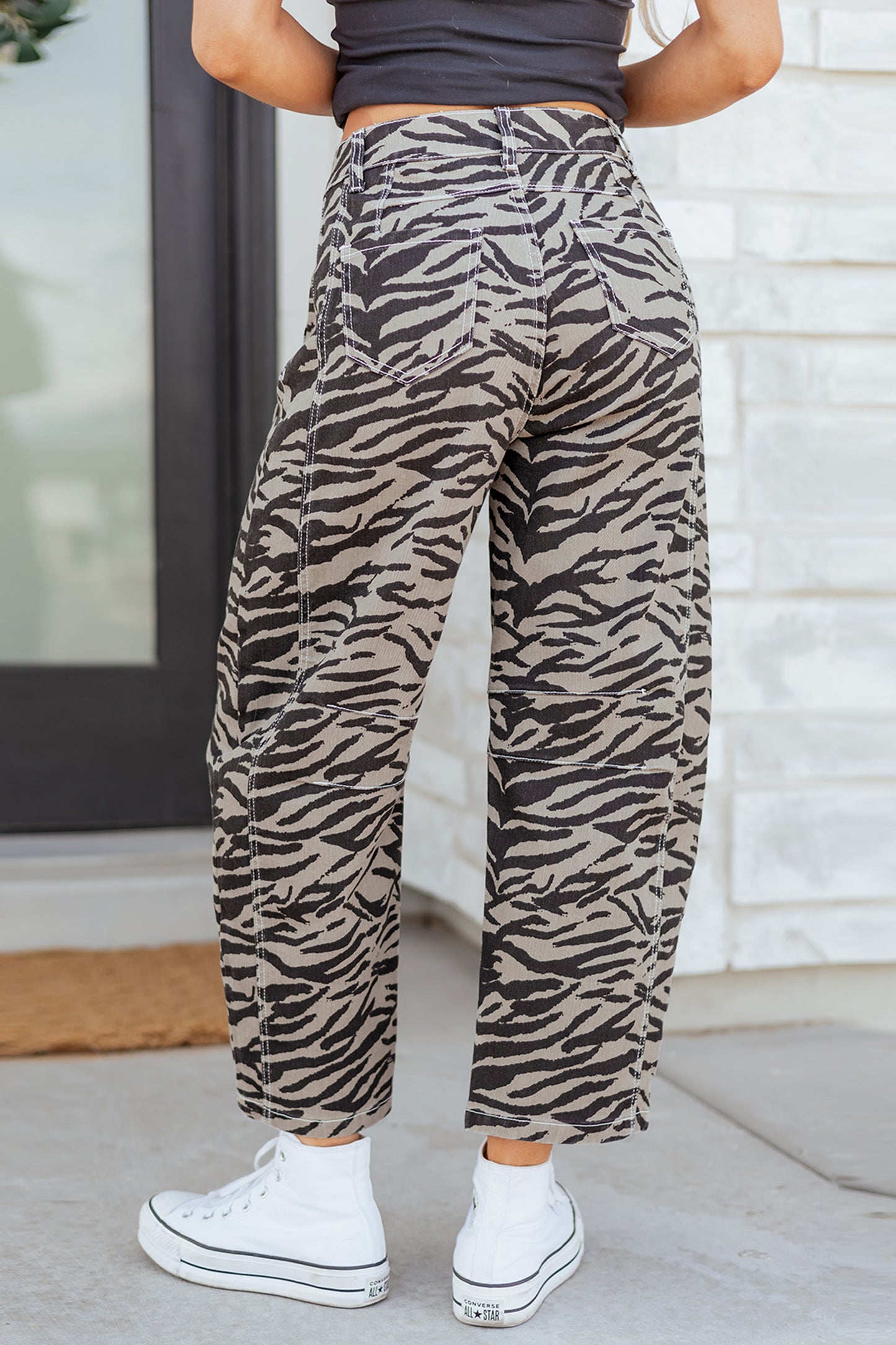 Wild Stripe Barrel Jeans