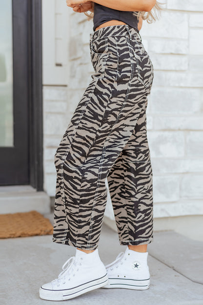 Wild Stripe Barrel Jeans